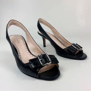 Coach Slingback Bow Kitten Heels